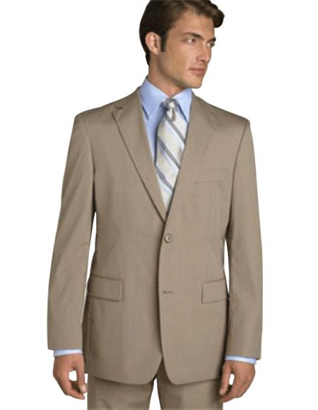 Men's Classic Business Tan ~ Beige~Sand~Mocca 2 Button Business ~ Wedding 2 piece S mensusa