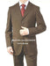 Men's Dark Brown Super Poly~Rayon 3 Buttons Dress Business Suits mensusa