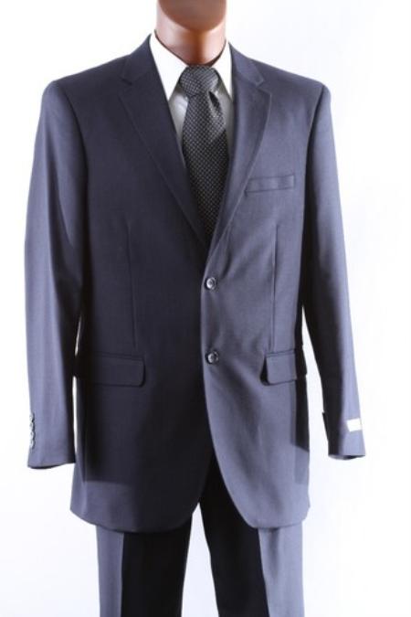 Men's Dark Navy 2 Button Wool Dress Suit mensusa