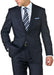 Men's Dark Navy Blue Suit For Men Shadow Stripe ~ Pinstripe Two Button Suit mensusa