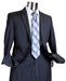 Men's Dark Navy Tone on Tone 100% - Dark Blue Suit mensusa