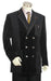 Men's Double Breasted Fashion Denim Cotton Fabric Trimmed Two Tone Blazer/Suit/Tuxedo Black With Grey ~ Gray mensusa