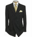 Men's Double Breasted Suit Jacket + Pleated Pants Super 140's 100% Wool Solid Black mensusa