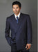 Men's Double Breasted Suits Dark Navy Blue Suit For Men with Smooth Stripe ~ Pinstripe Suit With Side Vent Jacket Pleated Pants mensusa