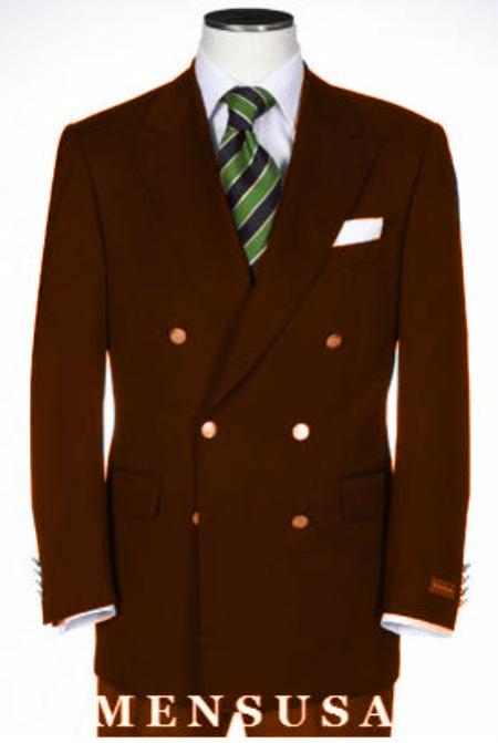 Men's Double Breasted Suits Jacket Blazer Poly~Rayon With Best Cut & Fabric Sport Brown jacket mensusa