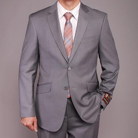 Men's Double Vent Gray Textured Matching Vest 2 Piece Suits - Two piece Business suits Suit mensusa