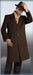 Men's Dress Coat Chocolate Brown Long Men's Dress Topcoat - Winter coat ~ Men's Overcoat 45 inch 3 Button Style mensusa