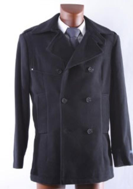 Men's Dress Coat Double Breasted Winter Designer Men's Wool Men's Peacoat Sale Black Wool Winter Coat mensusa