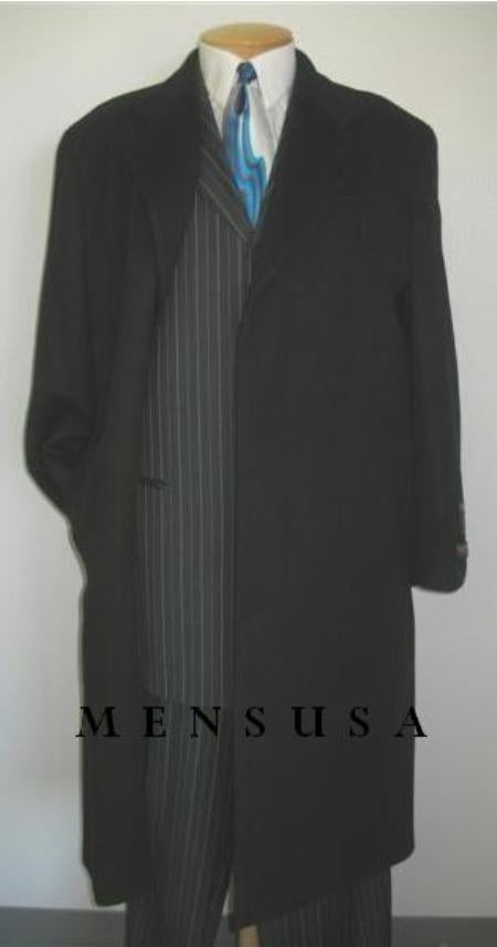 Men's Dress Coat Full Length Deepest Charcoal Wool Blend 3 Button Men's Overcoat Winter Men's Topcoat Sale mensusa