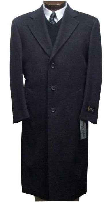 Men's Dress Coat Long Wool Winter Dress Knee length Coat 45 Inch Men's Overcoat Charcoal Gray classic model features button front Wool mensusa