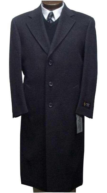 Men's Dress Coat Long Wool Winter Dress Knee length Coat 45 Inch Men's Overcoat Charcoal Gray classic model features button front Wool mensusa