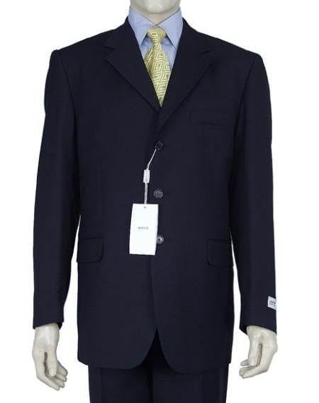 Men's Dress Dark Navy Blue Suit For Men Available In 2 Or 3 Buttons Style Regular Classic Cut Double Vent Super 150'S Cheap Priced Business Suits Clearance Sale - mensusa