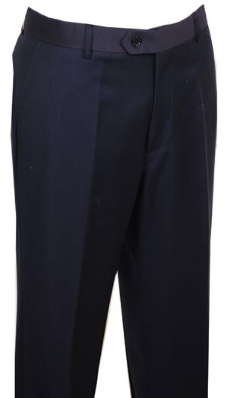 Men's Dress Pants Navy without pleat flat front Pants mensusa