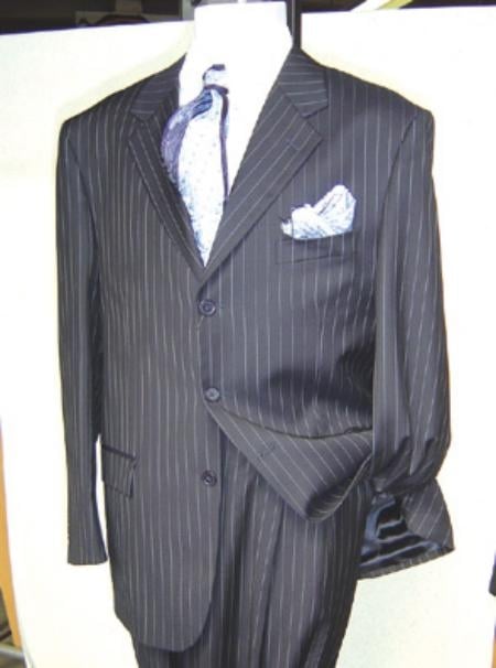 Men's Dress Pinstripe Available in 2 or Three ~ 3 Buttons Style Regular Classic Cut Men's Business Soft & light Weight Fabric Cheap Priced Business Suits Clearance Sale - mensusa