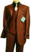 Men's Fashion three piece 2 button suit in Super 150's Luxurious Copper~Rust~Cognac mensusa