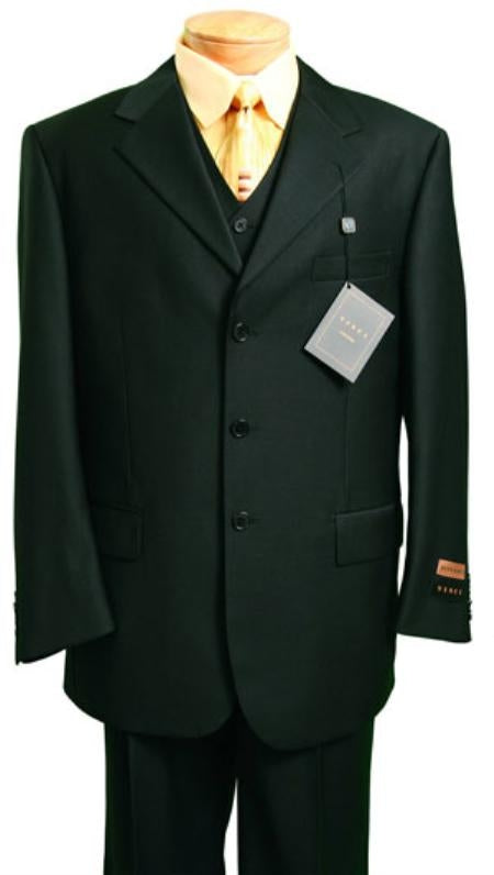 Men's Fashion three piece suit in Luxurious Black mensusa