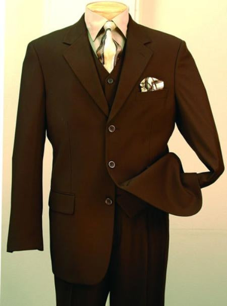 Men's Fashion three piece suit in Luxurious Brown mensusa