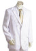 Men's Floral Design Two Button Closure White Suits mensusa