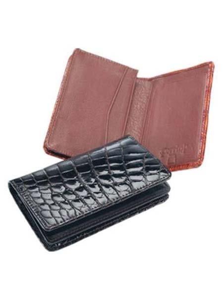 Men's Genuine Exotic Animal Skin Ferrini Crocodile Card Holder mensusa