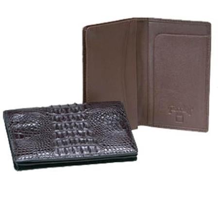 Men's Genuine Exotic Animal Skin Ferrini Hornback Crocodile Card Holder mensusa