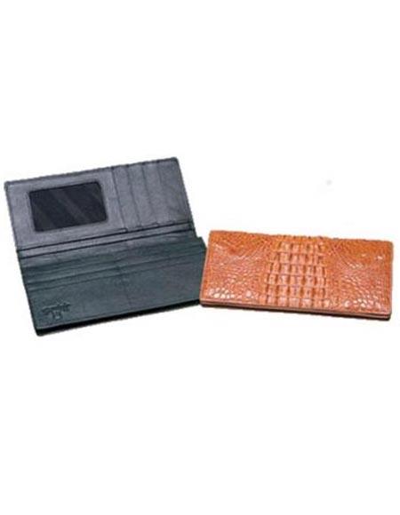 Men's Genuine Exotic Animal Skin Ferrini Hornback Crocodile Checkbook mensusa