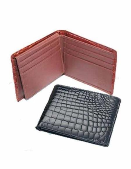 Men's Genuine Exotic Animal Skin Ferrini Men's Crocodile Billfold Wallet mensusa