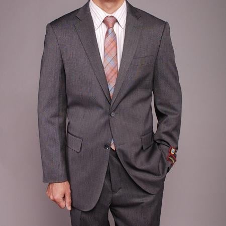 Men's Gray Teakweave 2-button Suit 2 Piece Suits - Two piece Business suits Suit mensusa