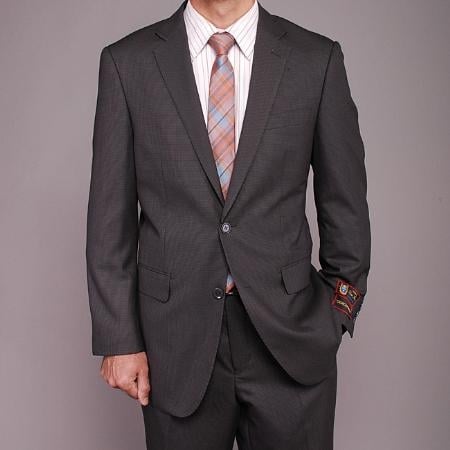 Men's Gray houndstooth checkered 2-button 2 Piece Suits - Two piece Business suits Suit mensusa