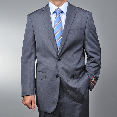 Men's Grey Teakweave 2-button Suit mensusa