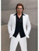 Men's High End Italian Made Super 150's Wool Suits For Men White mensusa