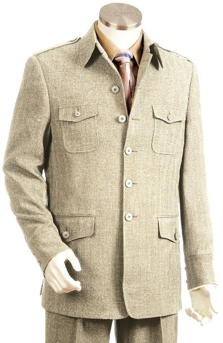 Men's High Fashion Taupe Zoot Suit mensusa