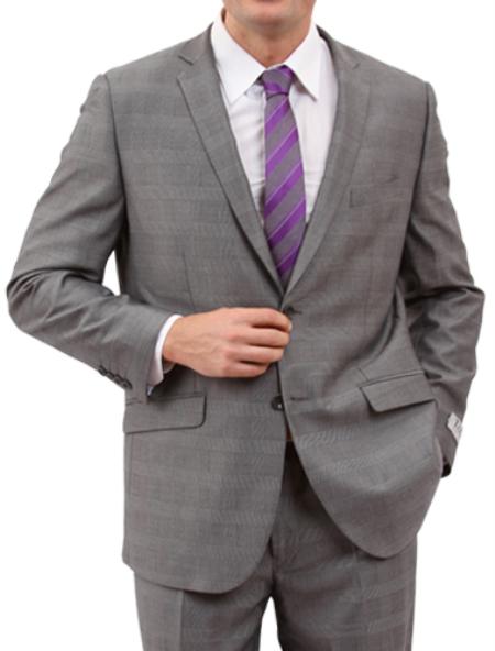 Men's Light Grey 2 Button Front Closure Suit mensusa