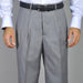 Men's Light Grey Single Pleat Pants unhemmed unfinished bottom mensusa