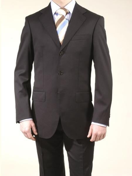 Men's Liquid Black 3 Button Suits On Sale mensusa