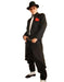 Men's Liquid Jet Black Fashion Long Zoot Suit + Shirt & Tie & Hat mensusa