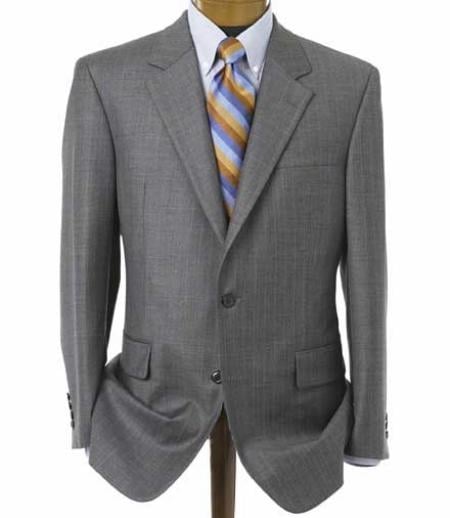 Men's Medium Gray 2 Button Double Vented Jacket + Flat Front Pants Style Regular Classic Modern Cut - mensusa