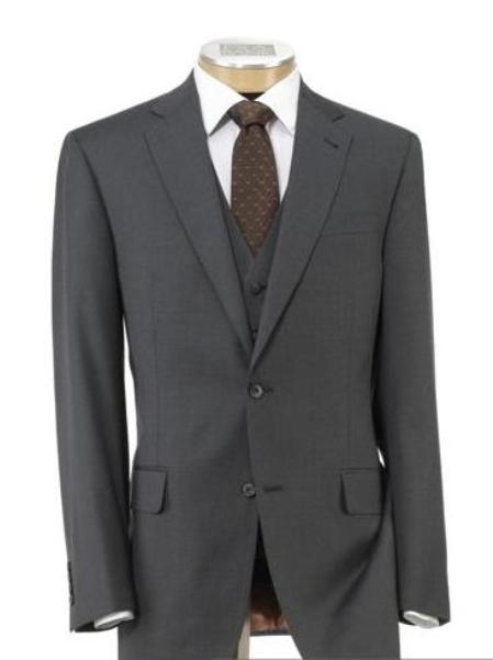 Men's Mild Grey 2 Button Three Piece Suit with Trousers mensusa