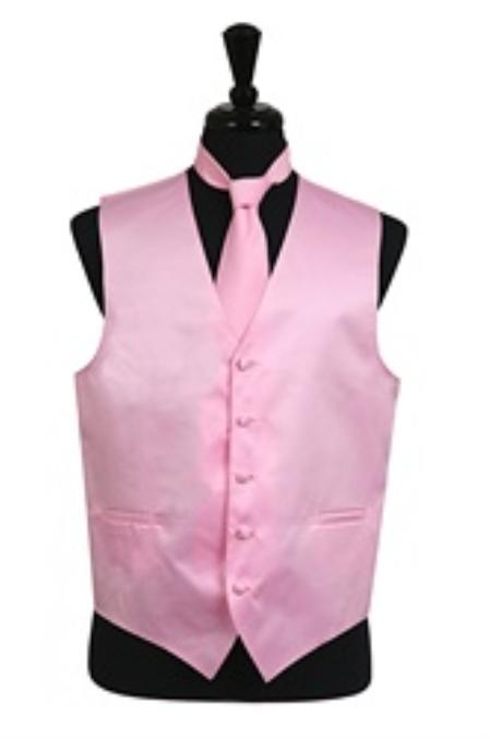 Men's Pink Tuxedo Regular Fit Wedding Dress Tuxedo with Vest - Men's Neck Ties - Mens Dress Tie - Trendy Mens Ties mensusa