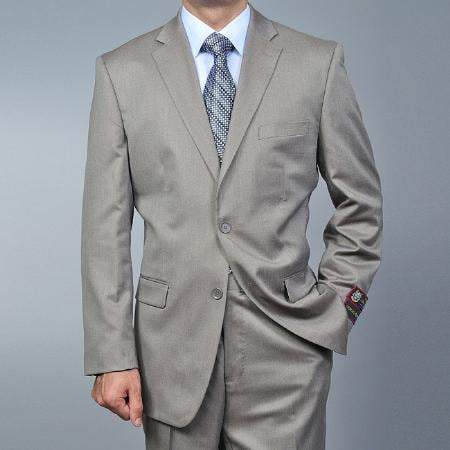 Men's Sand Twill-pattern 2-button Khaki ~ Texture ~ Sand Pattern Cheap Priced Business Suits Clearance Sale 2 Piece Suits - Two piece Business suits Suit mensusa