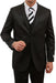 Men's Sharkskin Flashy Metallic Silky Shiny Solid Black 2 Button Front Closure Slim Fit Suit mensusa