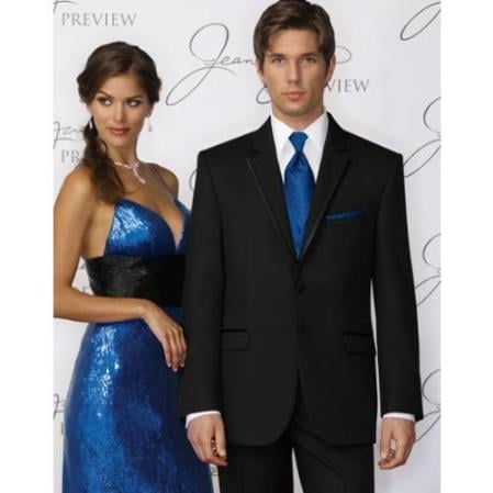 Men's Skinny Fitted Slim Fit Savoy Tuxedo – Satin Trim Lapel mensusa