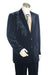 Men's Stylish 2 Button Dark Navy Velvet Suit Velour Suit Pleated Pants Peak Lapel mensusa