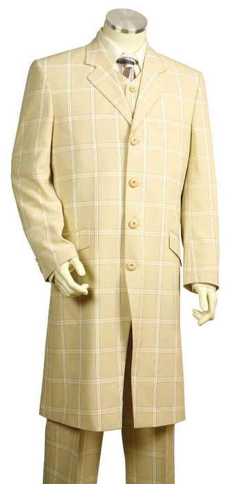 Men's Stylish Zoot Suit Plaid ~ Windowpane Cream mensusa