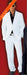 Men's Suit 2-Button White Suits For Men + Black Shirt mensusa