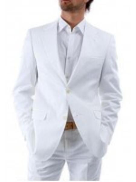 Men's Suits For Men 2-Button White Suits For Men + White Shirt mensusa