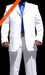 Men's Suits For Men White 3 buttons Cool Suit + Free Tie - All White Suit mensusa