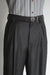 Men's Super 150's 100% Wool Wide Leg Dress Pants / Slacks Charcoal unhemmed unfinished bottom mensusa