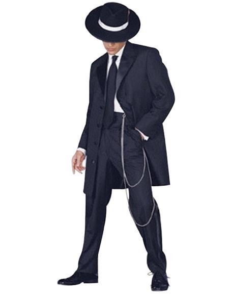 Men's Tuxedo Fashion Formal Black Longer Fashion Zoot Suit - mensusa