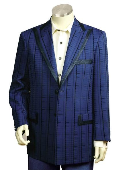 Men's Two Button Dark Navy Blue Suit For Men mensusa