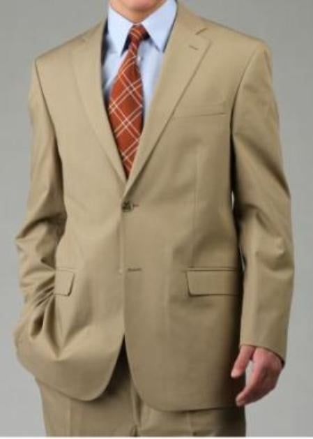 Men's Two Button Suit - Camel ~ Khaki 2 Piece Suits - Two piece Business suits Suit mensusa